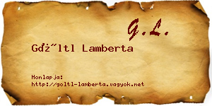 Göltl Lamberta névjegykártya